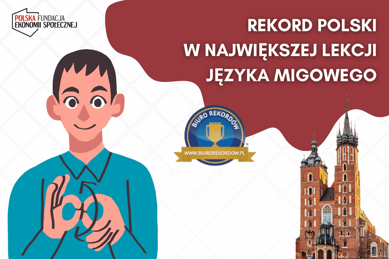 rekord Polski w największej lekcji języka migowego w Krakowie.